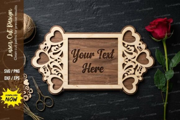 Download Floral Name Frame Laser Cut Svg Cutting - Floral name Collection