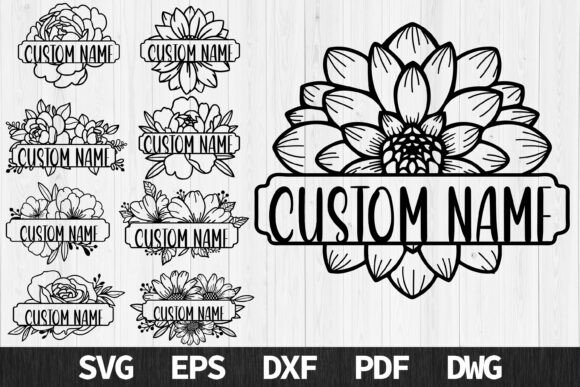 Download Floral Name Sign Bundle - Custom Laser C - Floral name Collection