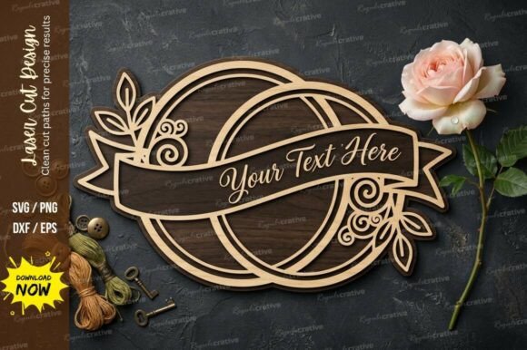 Download Floral Name Frame Laser Cut Svg Cutting - Floral name Collection